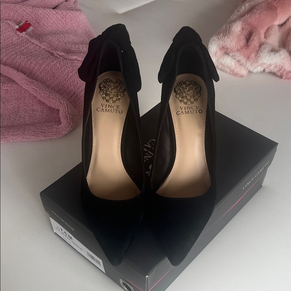 Vince Camuto Black Suede Heels